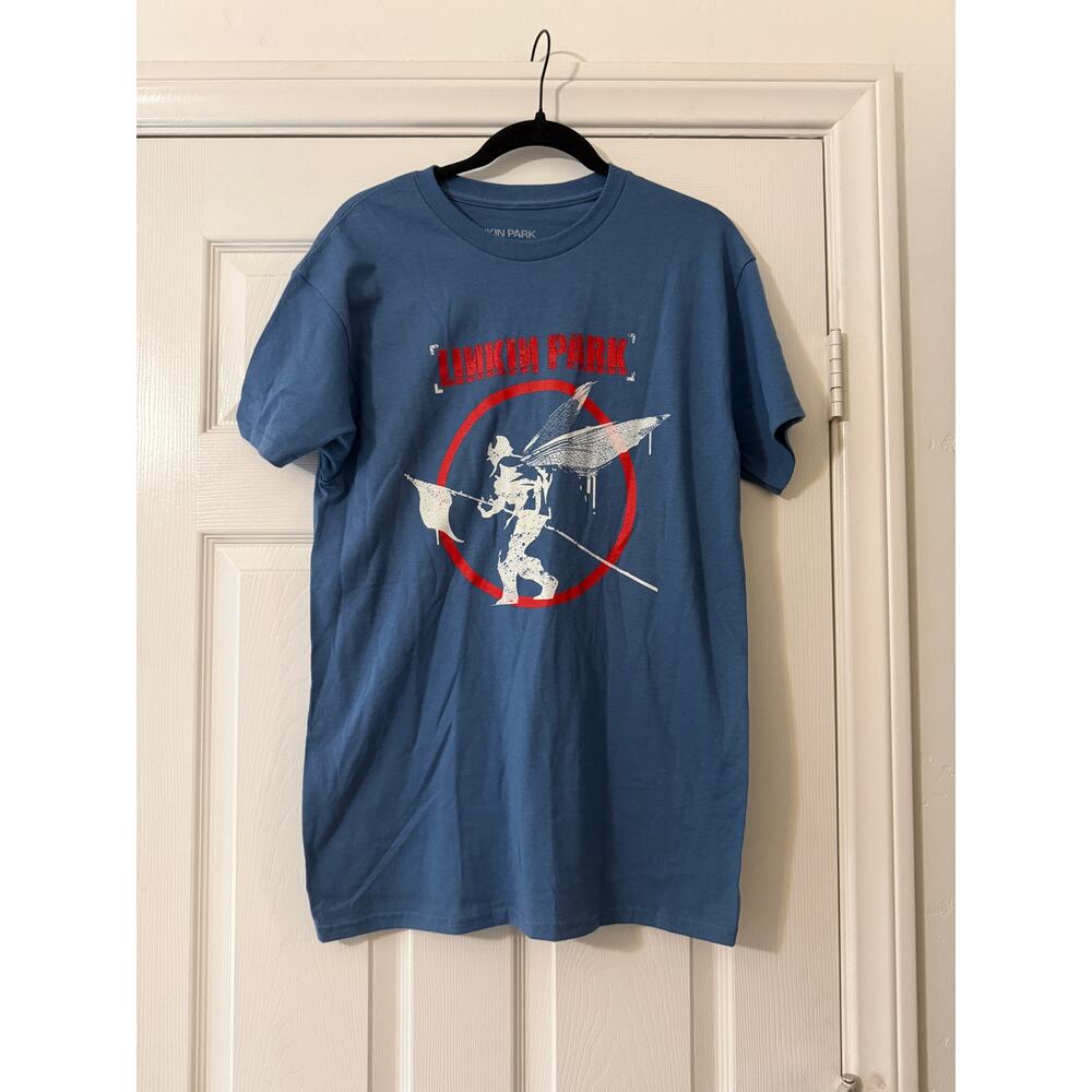 linkin park hybrid theory band tee shirt blue unisex size medium